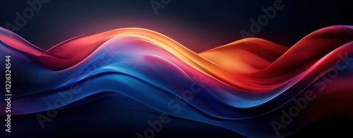 Abstract Wave Design Background with Gradient Blue and Red Tones Modern Digital Art