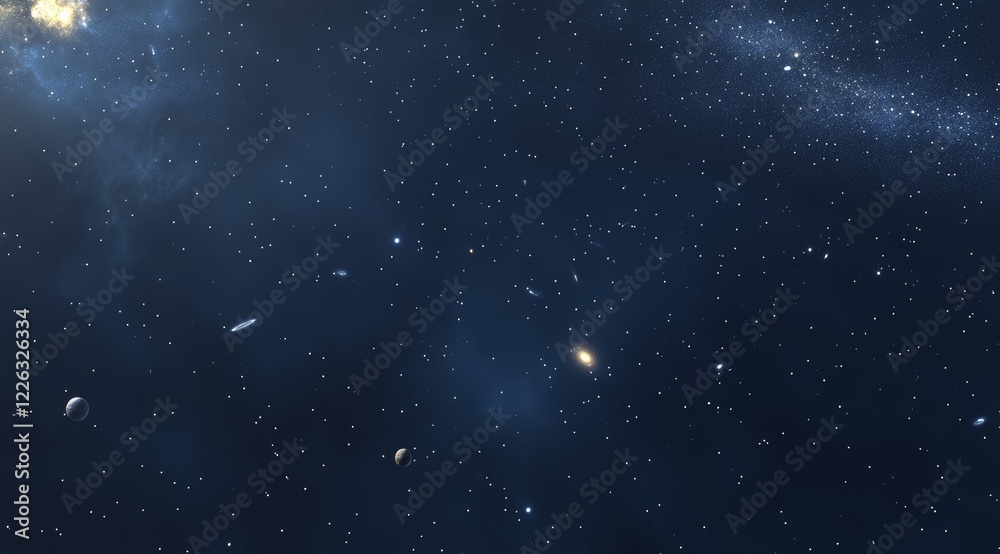 Deep space nebula with stars, galaxies, and planets. Deep space nebula with stars, galaxies, and planets.
