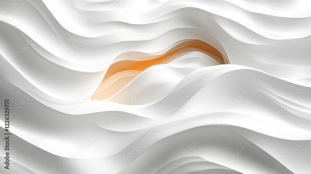 Obraz premium Abstract White Wave Texture Background with Subtle Orange Hue