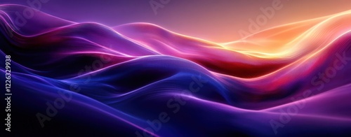 Wallpaper Mural Abstract Flowing Waves Landscape with Purple and Blue Hues Torontodigital.ca