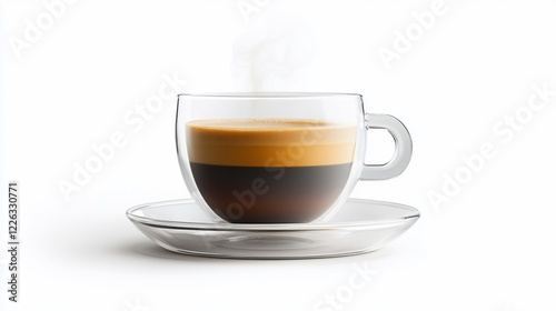 Aromatic Macchiato in a Glass Cup