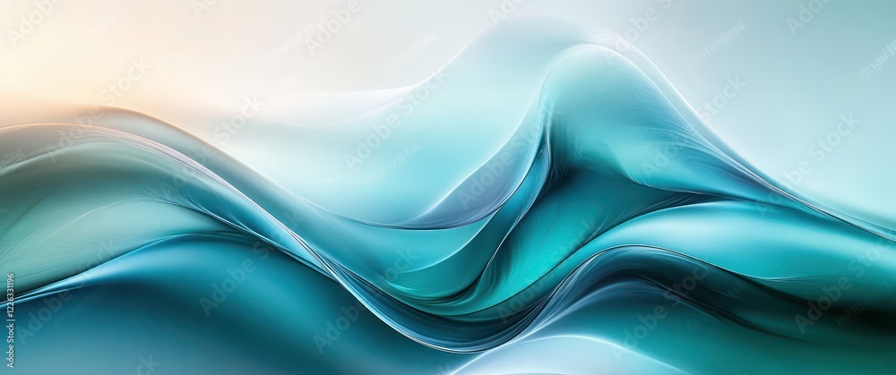 Fototapeta premium Abstract Fluid Shapes and Teal Grey Background