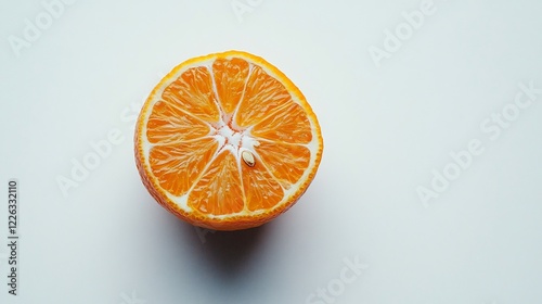 A Sliced Orange on a White Background: Freshness and Simplicity
