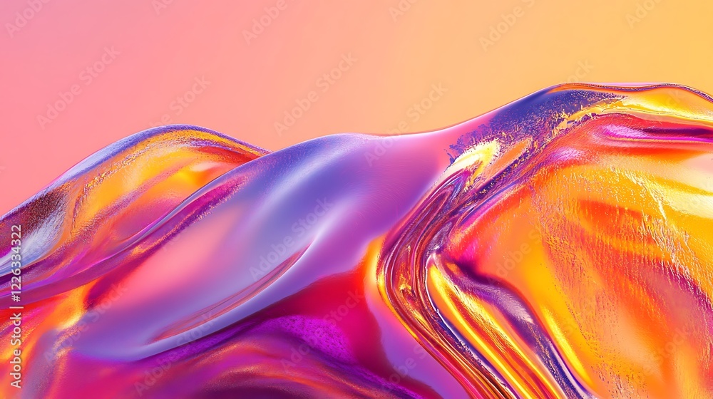Obraz premium Abstract Colorful Liquid Swirls Digital Art
