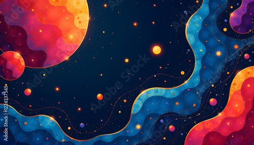 Dynamic Hand-Drawn Patterns with Bold Abstract Shapes