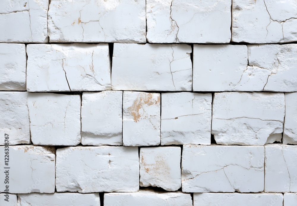 Fototapeta premium White Textured Brick Wall Background Close Up