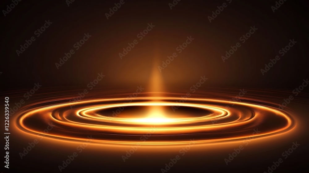 Obraz premium Glowing Orange Light Creates Circular Ripples