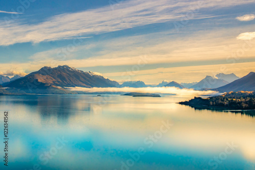Scenery driving along the shore of Lake Wakatipu between Queenstown and Glenorchy
