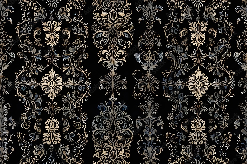 Vector damask seamless pattern background. pattern swatches included for illustrator user, Generative AI Vector damask seamless pattern background. pattern swatches included for illustrator user, Generative AI