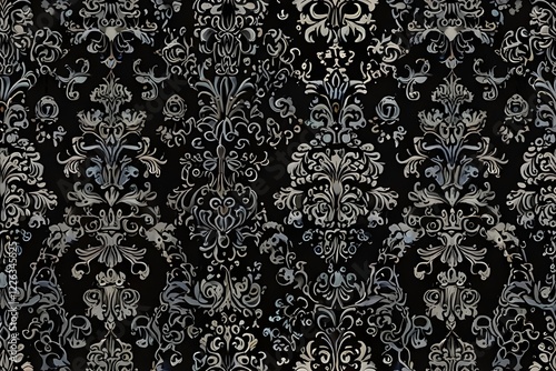 Vector damask seamless pattern background. pattern swatches included for illustrator user, Generative AI