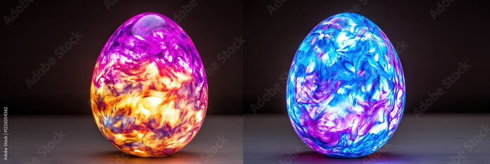 fluorescent easter eggs