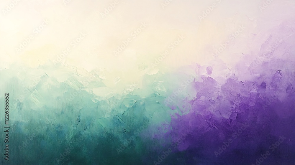 Naklejka premium Serene Teal Purple Abstract Painting Soft Light. AI Generated