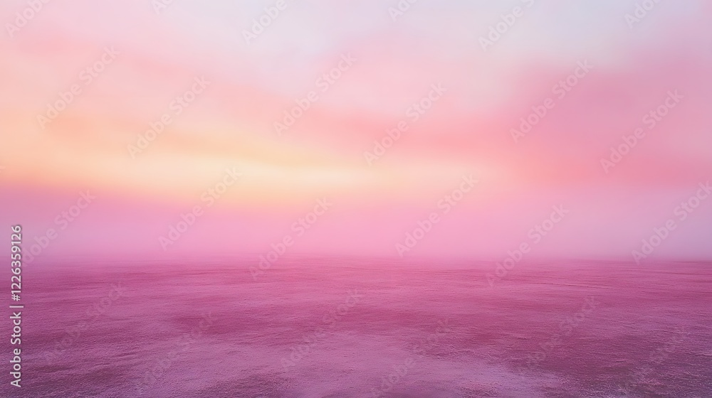 Fototapeta premium A large, empty field under a pastel-colored sky at dusk