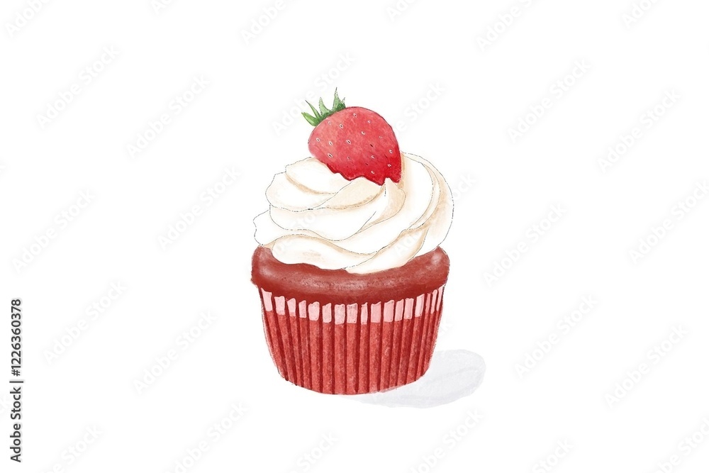 cupcake with strawberry cupcake with strawberry