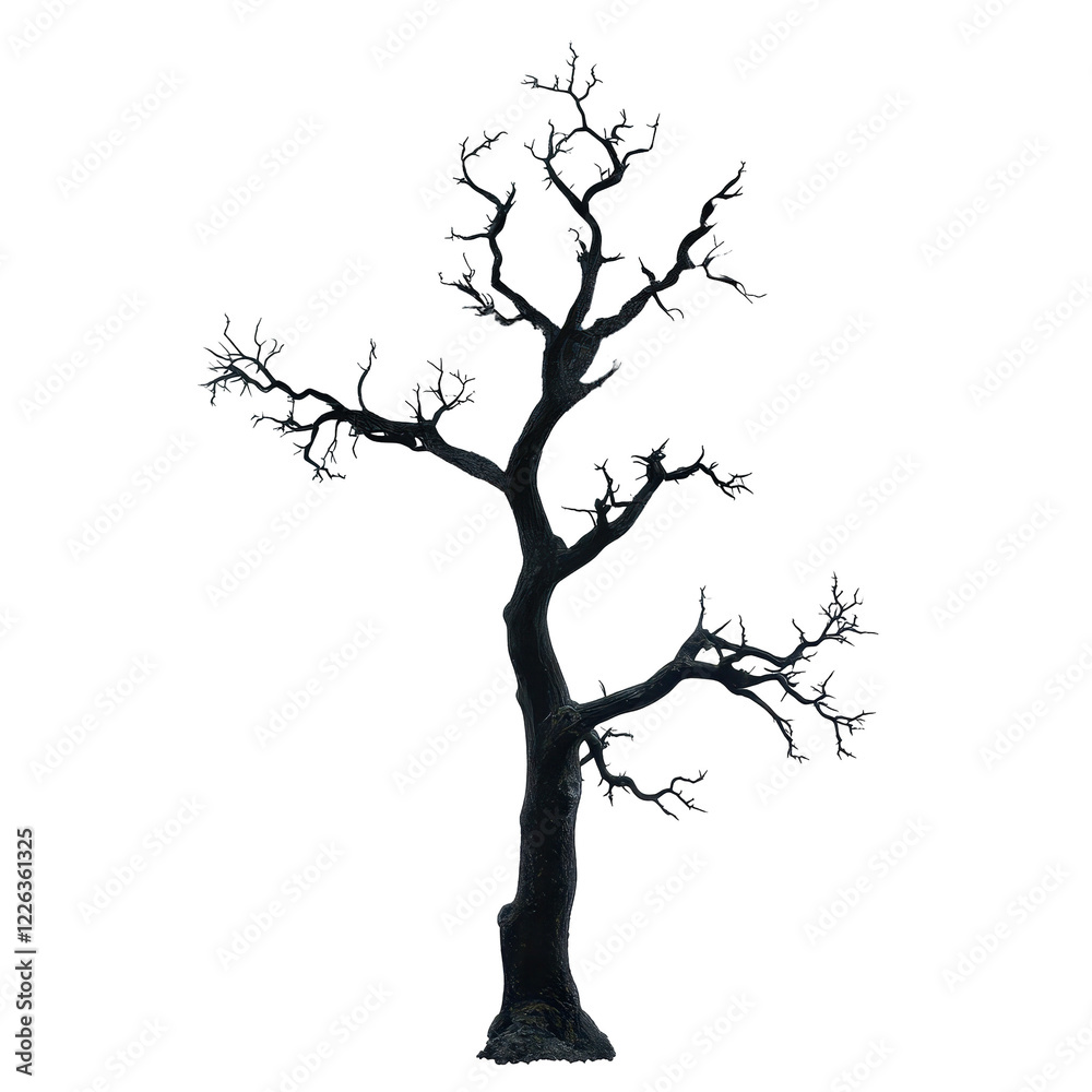 Lonely tree with minimal foliage against dark background transparent background Lonely tree with minimal foliage against dark background transparent background