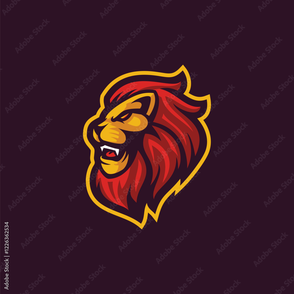 Fototapeta premium Lion Head Mascot Logo Template