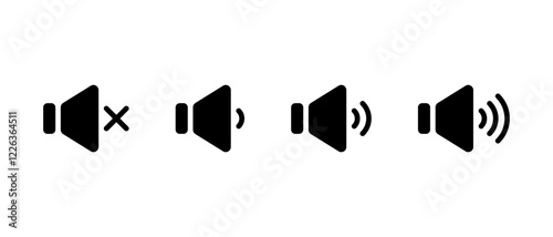 Sound speaker icon in generic style. Audio volume level sign symbol