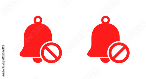 No bell prohibition icon in flat style. Notification forbidden sign symbol