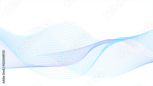 White wave curve lines banner background design.Flowing lines, wave pattern curve multicolors lines isolated on white background. 