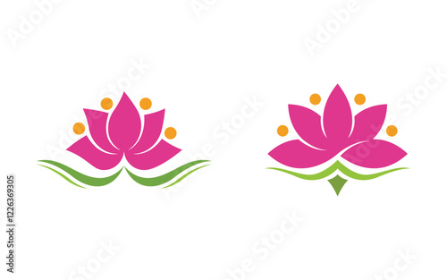 Beauty lotus flower Salon Cosmetic skincare vector icon design template 