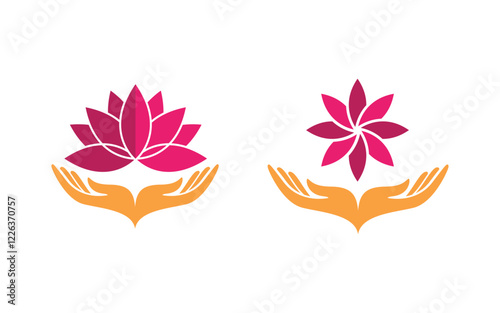 Beauty Lotus flower Cosmetic skincare Logo design template