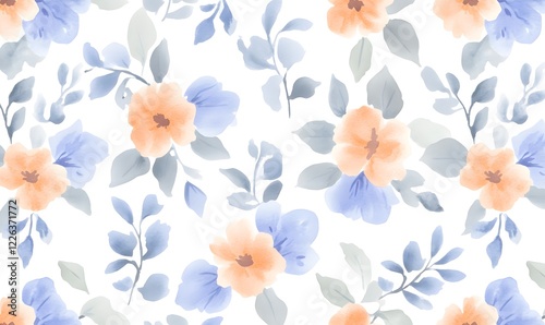 Wallpaper Mural watercolor, seamless floral background, Generative AI Torontodigital.ca
