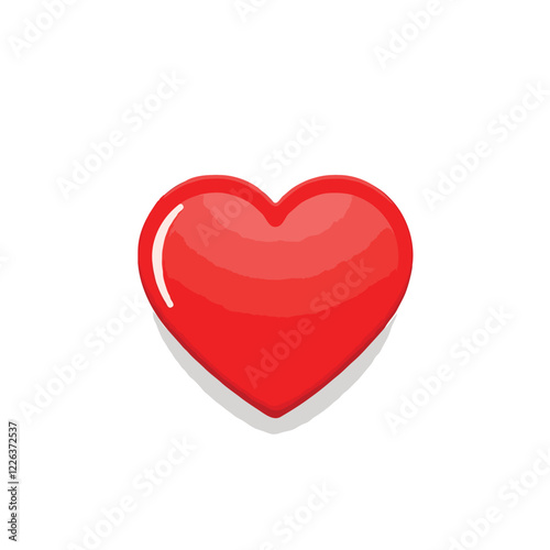 red heart isolated on white