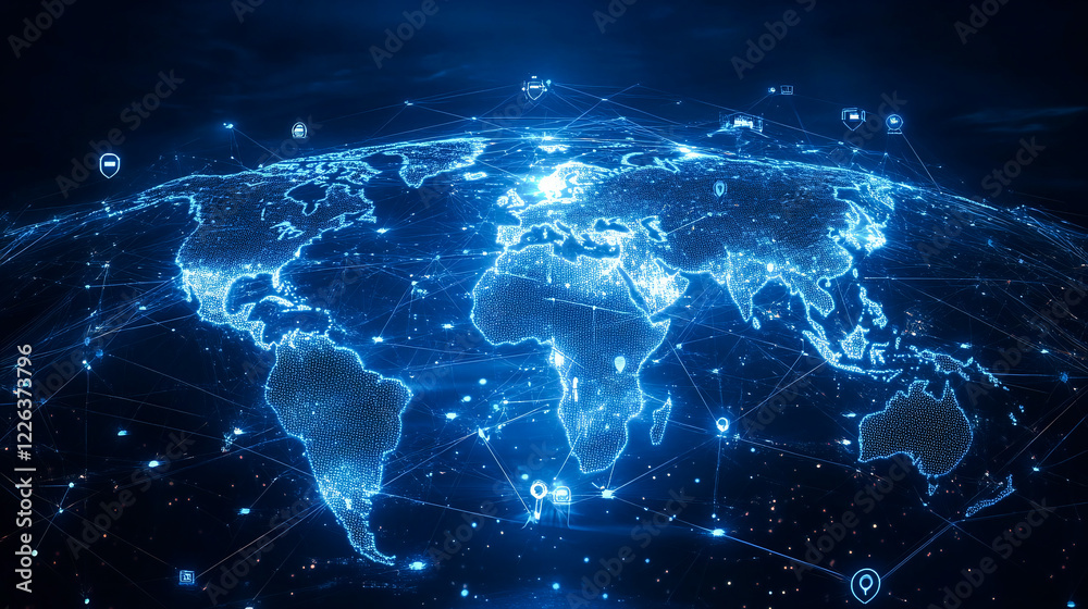 Fototapeta premium A visual representation of the global networking technology 