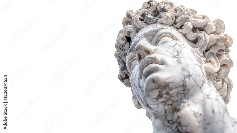 Statue of a classical figure in marble. transparent background Statue of a classical figure in marble. transparent background