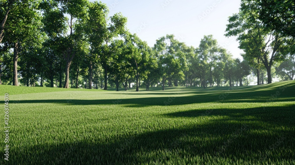 Obraz premium Sunlit Green Forest Path