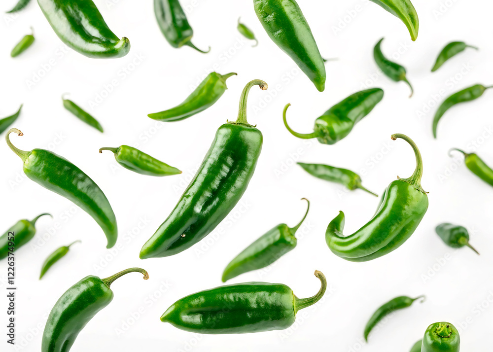 set of green peppers set of green peppers