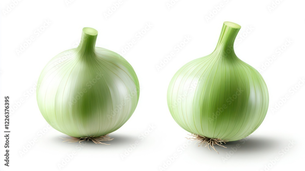 Fresh green onion isolated on white background. Vegetables isolated on white. Photo realistic photo Fresh green onion isolated on white background. Vegetables isolated on white. Photo realistic photo