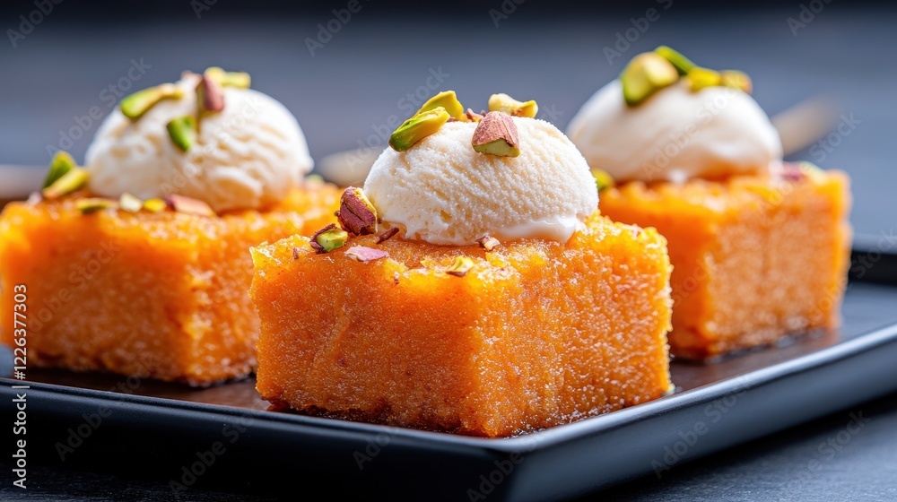 Luxurious Close Up of Pakistani Gajar Halwa with Cream and Nuts Luxurious Close Up of Pakistani Gajar Halwa with Cream and Nuts