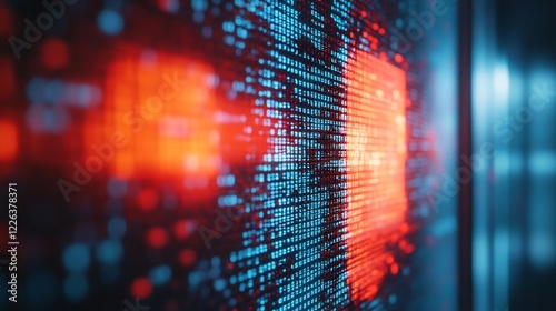 Wallpaper Mural Intense Red Blue Code Streaming Wall. AI Generated Torontodigital.ca