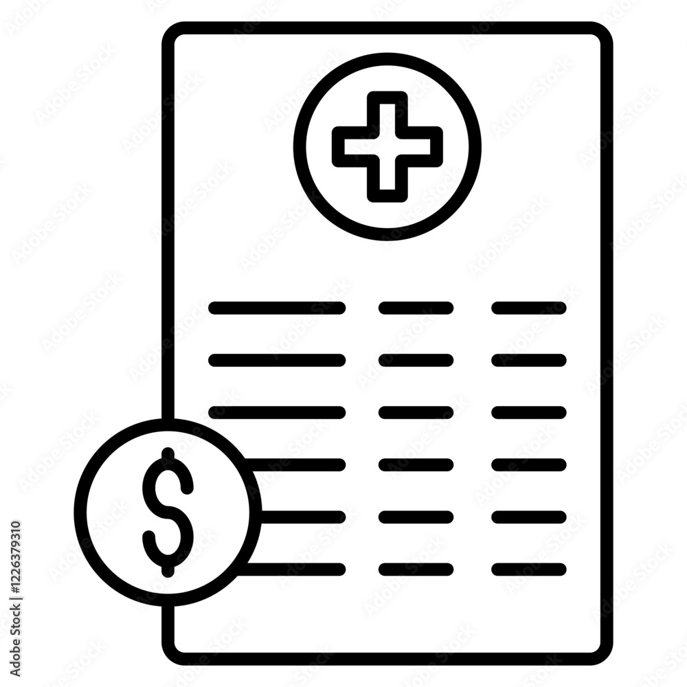 Obraz premium Medical Invoice icon element for design
