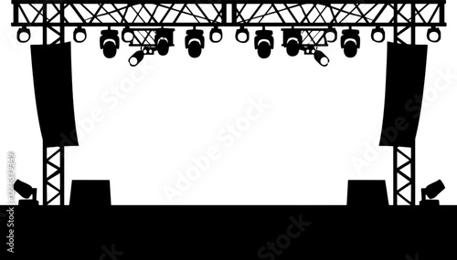 Concert stage event silhouette