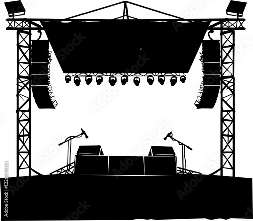 Concert stage event silhouette