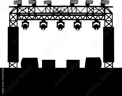Concert stage event silhouette
