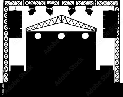 Concert stage event silhouette
