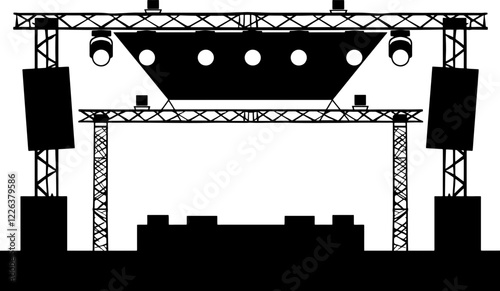 Concert stage event silhouette