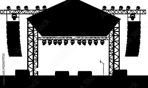 Concert stage event silhouette