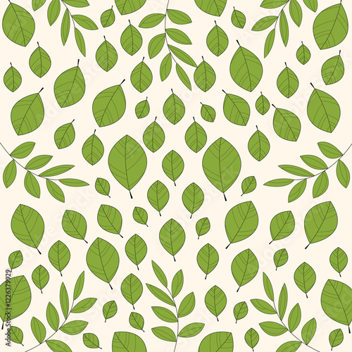 Green leaf seamless pattern. leaves vector pattern