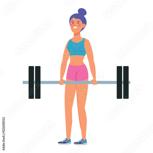 Woman doing barbell squats