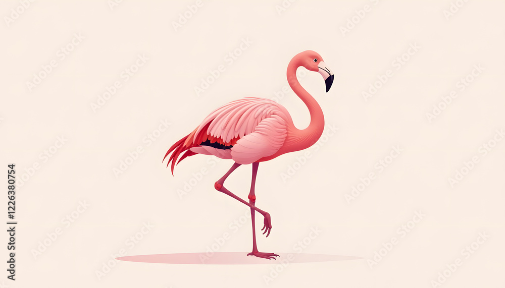Fototapeta premium Minimalist Flamingo Portrait