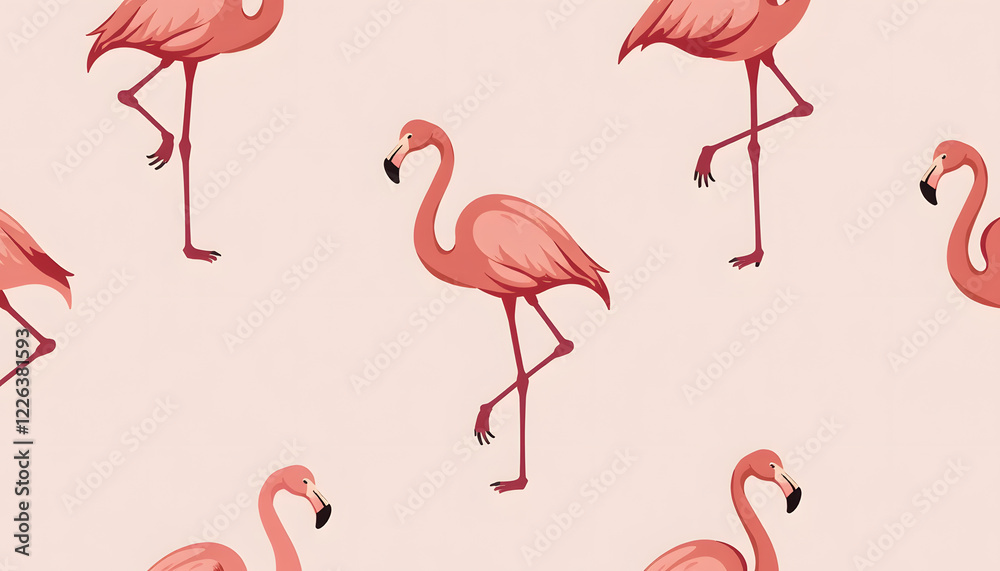 Obraz premium Geometric Flamingo Pattern