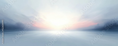 Serene Pastel Landscape Ethereal Lighting Minimalist Composition Impressions