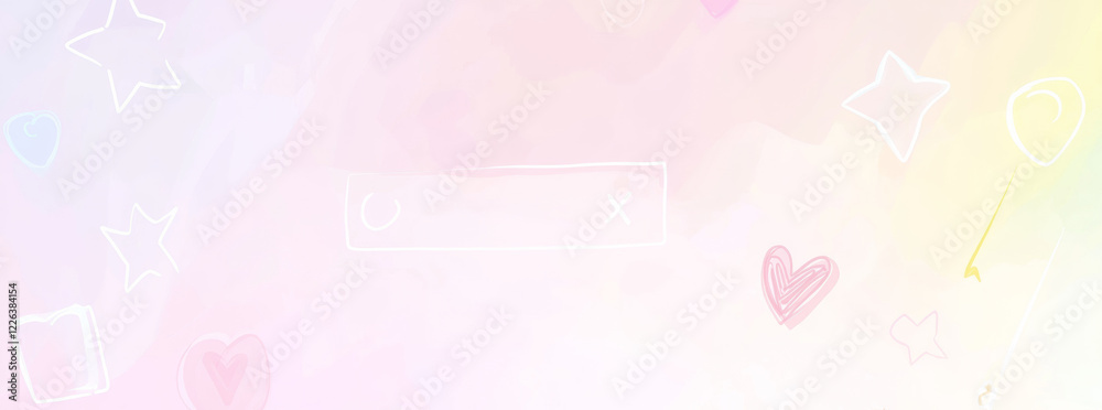 Soft pastel background with simple shapes and colorful doodles Soft pastel background with simple shapes and colorful doodles