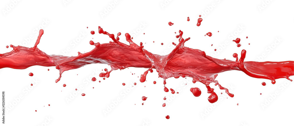 Crimson Splash: A vibrant red liquid explodes in a dynamic, high-speed splash, creating a stunning visual burst of color and movement. Its energy is palpable.