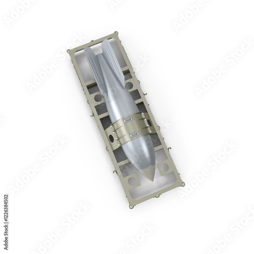 3D realistic PNG atomic nuclear bomb isolated on a white background. B 41 Nuclear weapon, Atomic rocket air bomb, Soviet Thermonuclear Bomb