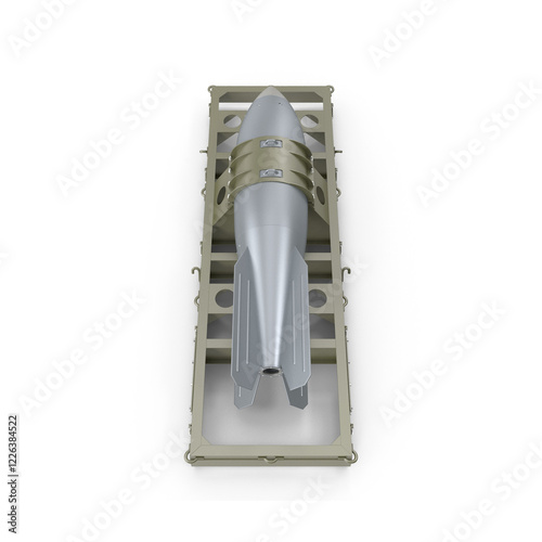 3D realistic PNG atomic nuclear bomb isolated on a white background. B 41 Nuclear weapon, Atomic rocket air bomb, Soviet Thermonuclear Bomb